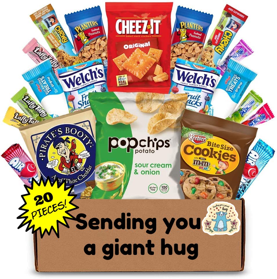 Hangry Kits Sending a Giant Hug Gifts For Men And Women - Send-A-Hug Gift Basket Care Package for Men, To A Friend Or Loved One