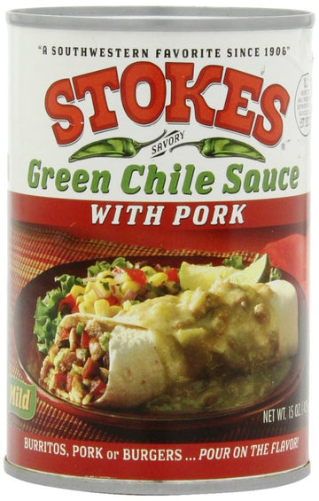 Stokes Green Chile Sauce With Pork, 15 Ounce