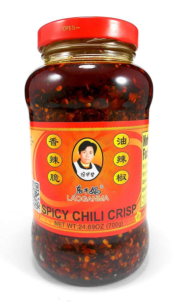Lao Gan Ma Spicy Chili Crisp Hot Sauce Family/Restaurant Size 24.69 Oz.(700 g.) pack of 4