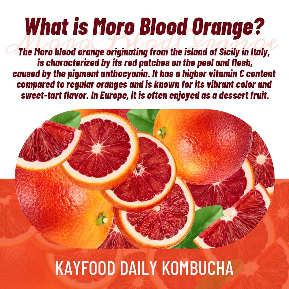 KAYFOOD Daily Kombucha Powder Tea 5g x 20 sticks (100g/3.52oz) with Bottle Sugar Free Diet Tea (Moro Blood Orange Bottle Set)