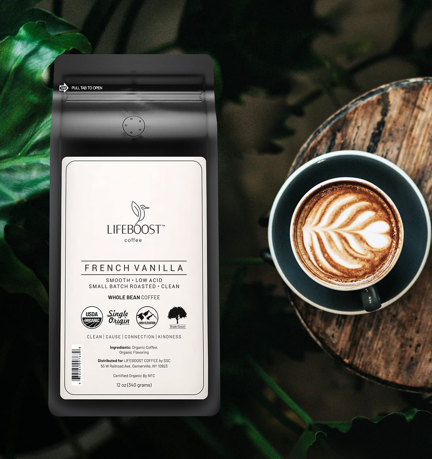 Lifeboost Whole Bean French Vanilla Coffee - Low Acid Single Origin Non-Gmo Organic Coffee - Third Party Tested For Mycotoxins &