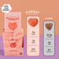 FUNDAY Sour Peach Hearts - 12 x 50g Bags - No Sugar Added - Gluten-Free Sour Candy with Natural Flavors & Prebiotic Fiber