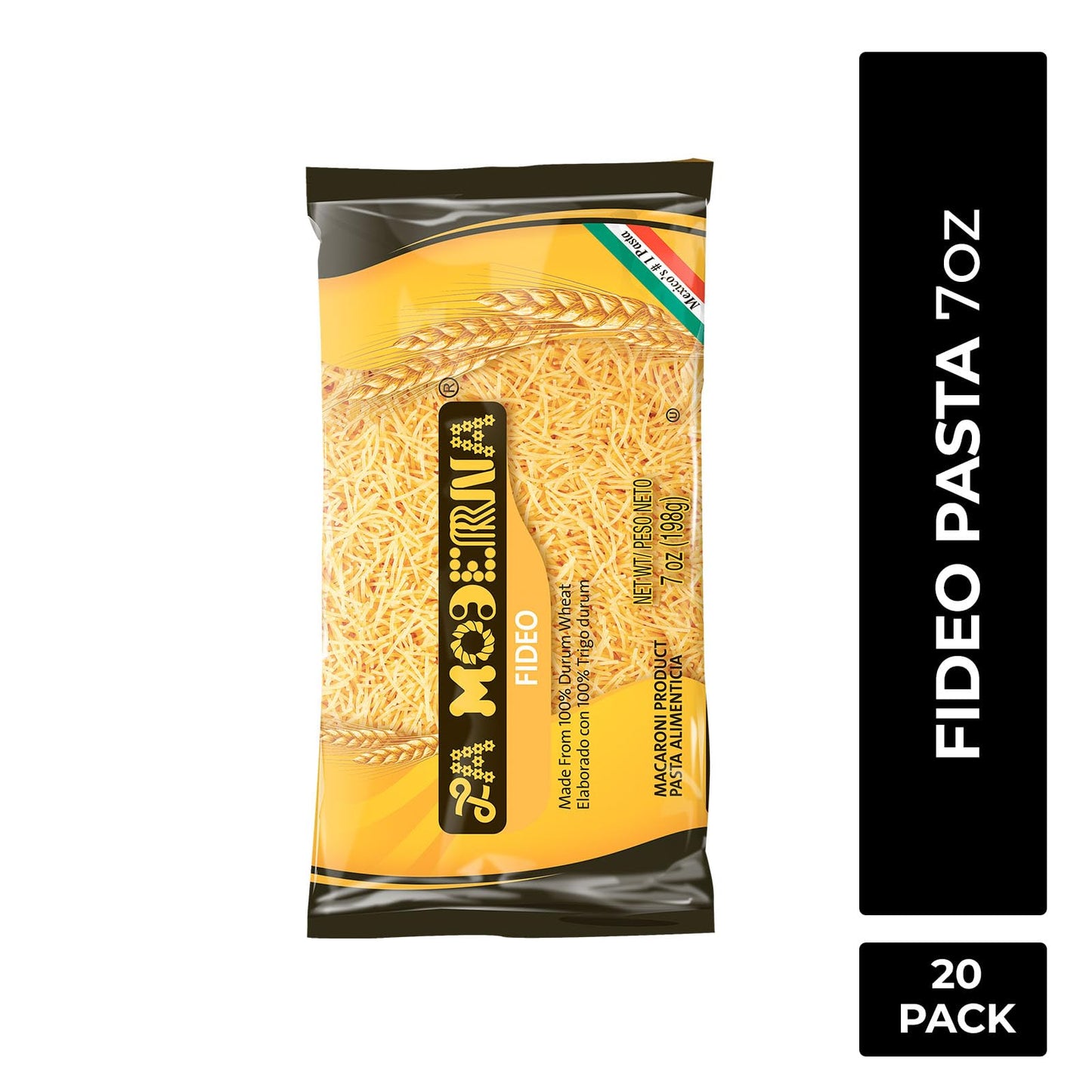 LA MODERNA, Noodles, Pasta, Made with Durum Wheat Grits, Enriched with Vitamins and Iron, 7 oz, Pack of 20