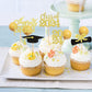 40 Pieces 2024 Graduation Theme Paper Cupcake Decoration Flash Grade 2024 Graduation Hat Certificate Paper Cupcake Selection 202