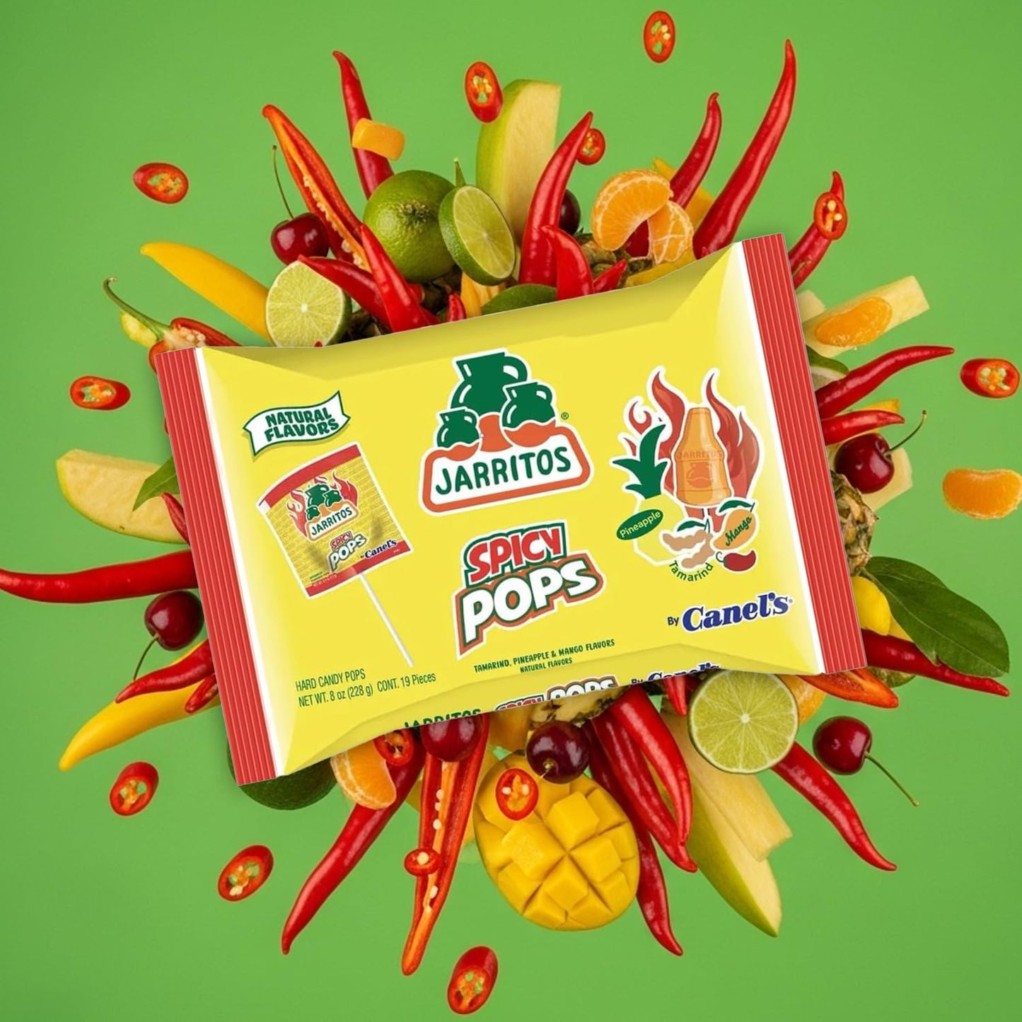 Deal Society Jarritos Lollipops - 2 Pack, Bottle-Shaped Mexican Hard Candy, Natural Fruit Flavors, 18.3 cm x 5.2 cm x 23.2