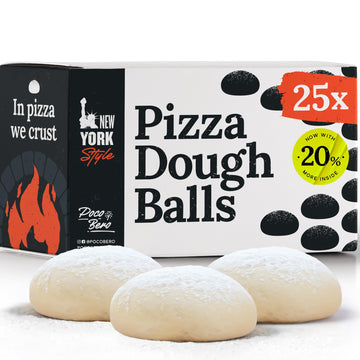 Poco Bero Pizza Dough - 25 x 10 oz Frozen Pizza Dough Balls - Perfect Pizza Oven Accessories for 12-inch Pizzas - Fresh NY Style Pizza - Works in Pizza Oven and Conventional Oven