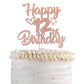 YCTHUNFISH Happy 12th Birthday Cake Topper Glitter Heart Star, Rose Gold, 5.4x9.2 inches, Cake Decorations for Children