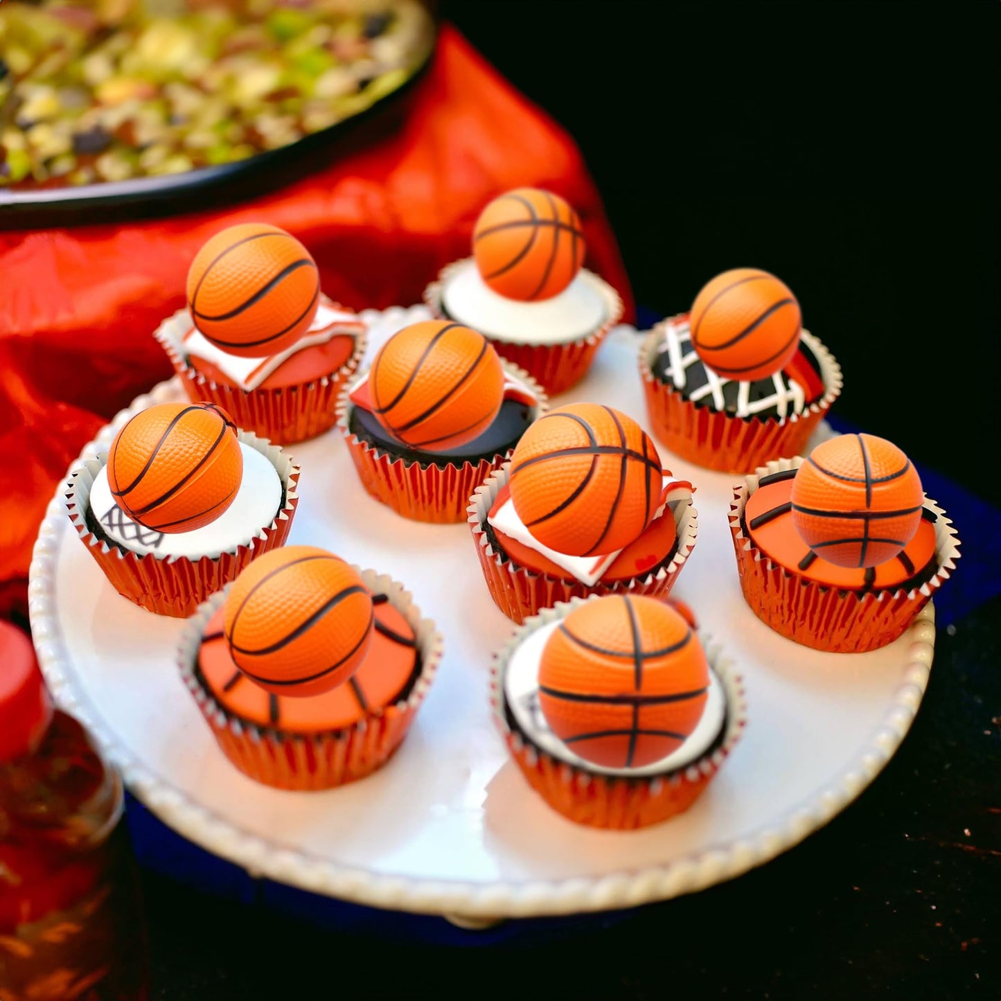 Ephlyn 10 Pack 3D Basketball Cupcake Toppers Basketball Cake Toppers Decorations For Sports Theme Baby Shower Birthday Party Cak