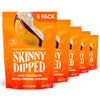 SkinnyDipped Salted Caramel Cashews, Healthy Snack, Plant Protein, Gluten Free, 3.5oz Resealable Bags, Pack of 5