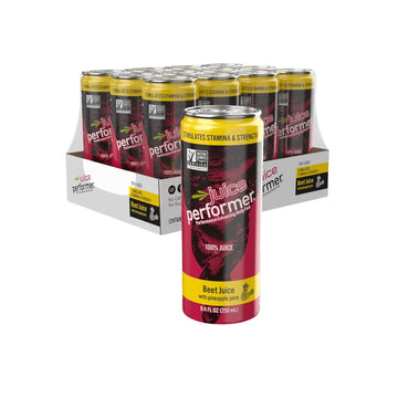 Juice Performer Beet Juice with Pineapple - 8.4 Fl Oz (Pack of 12) - Plastic, Natural Vegetable Juice, Superfood Athletic Fuel