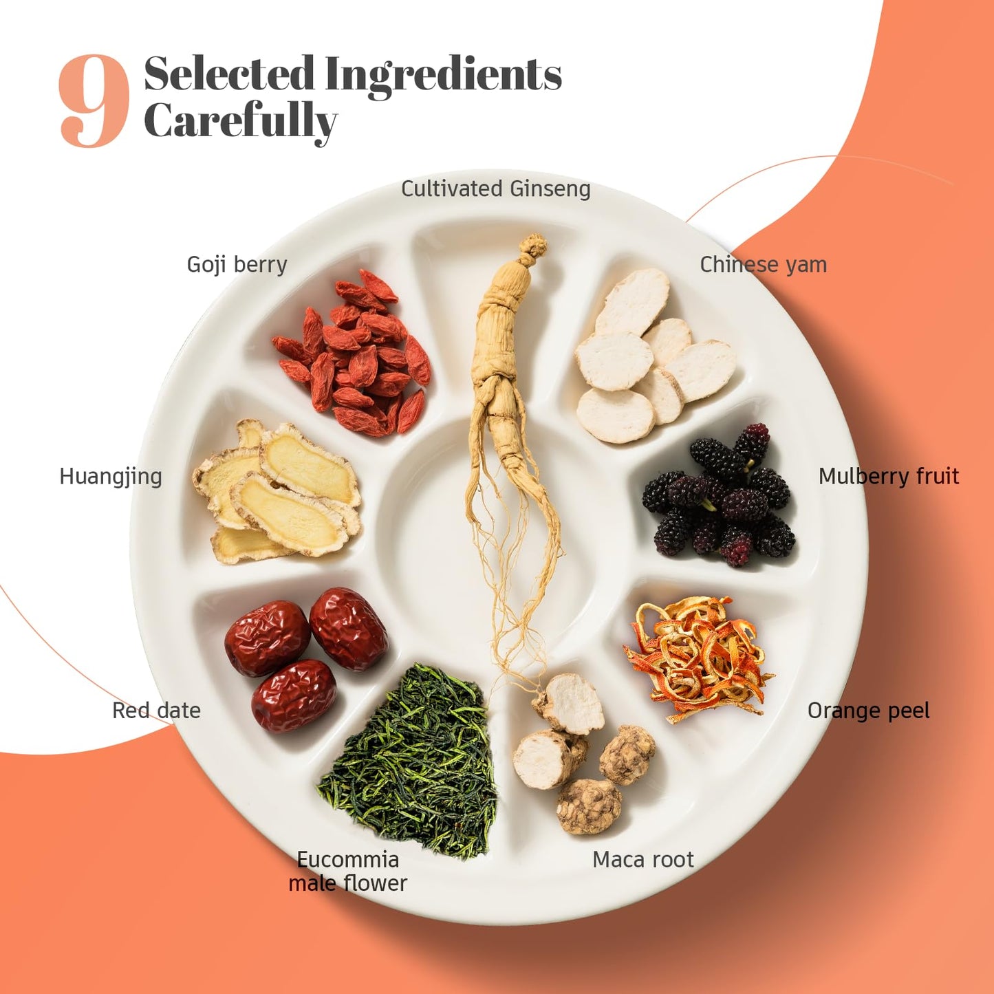 HIIHONE Kidney Tea Formula Ginseng Tea Bags, 60 Bags (2 Pack), Traditional Chinese Herbal Blend for Men & Women