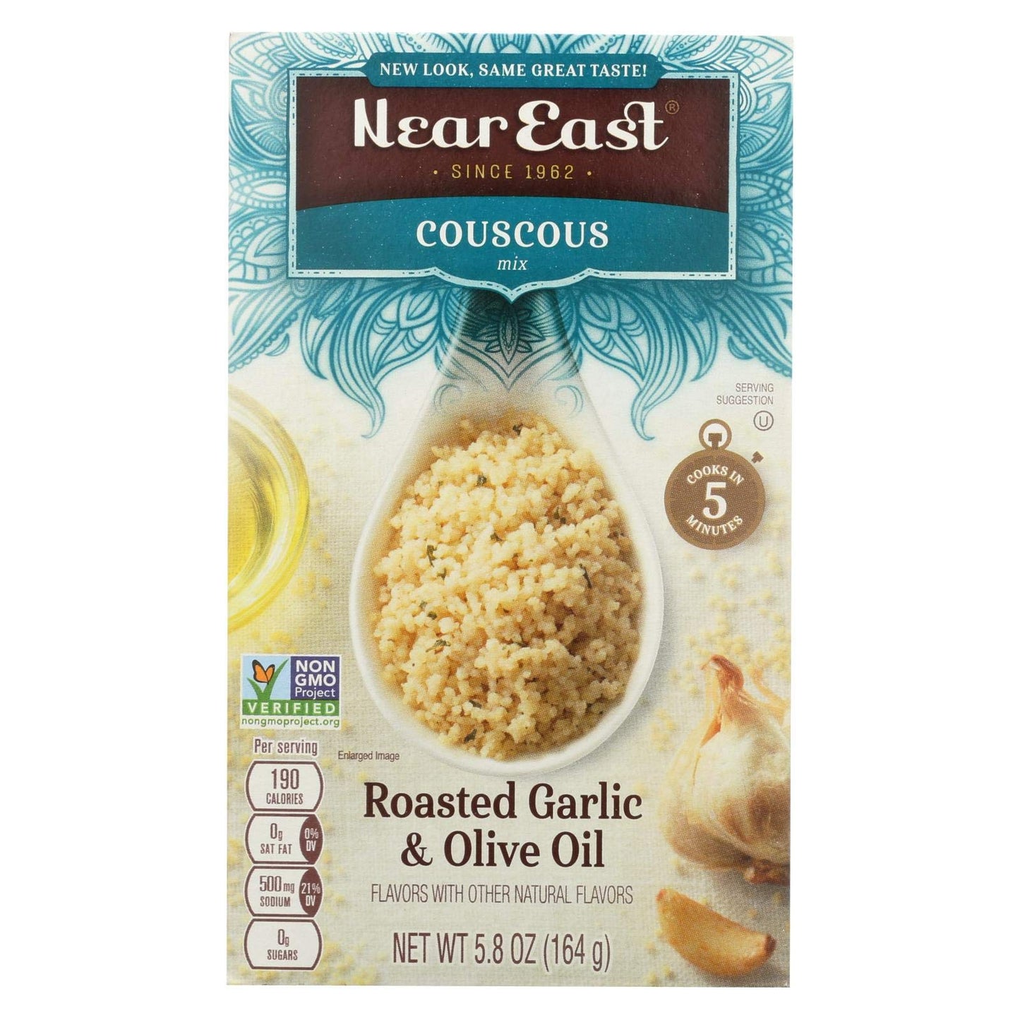 Near East Roasted Garlic & Olive Oil Couscous, 5.8 oz (Pack of 12)