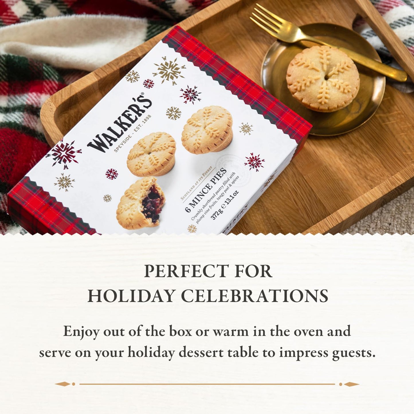 Walkers Mince Pies - 6 Count Pack of 3 - Vegetarian Holiday   - 13.1 Ounce