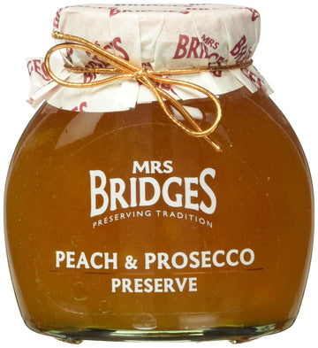 Mrs Bridges Peach & Prosecco Preserve, Made in Scotland, 12oz Jar (Pack of 1)