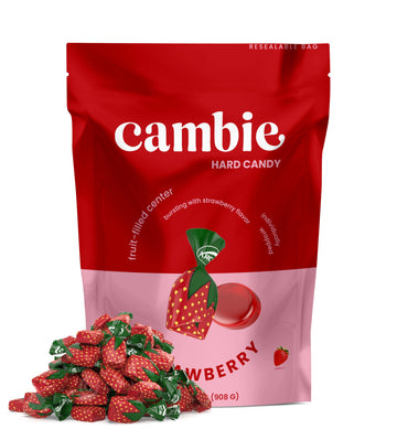 Strawberry Bon Bons By Cambie | 2 Lbs Of Strawberry Filled Hard Candy | Individually Wrapped Bon Bons | Deliciously Sweet Candy
