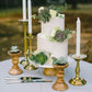 Rinlong Pre-Made 3Pcs Faux Succulent Cake Decorating Flowers Cake Toppers Green Cake Decorations Wedding Birthday Baby Shower Sp