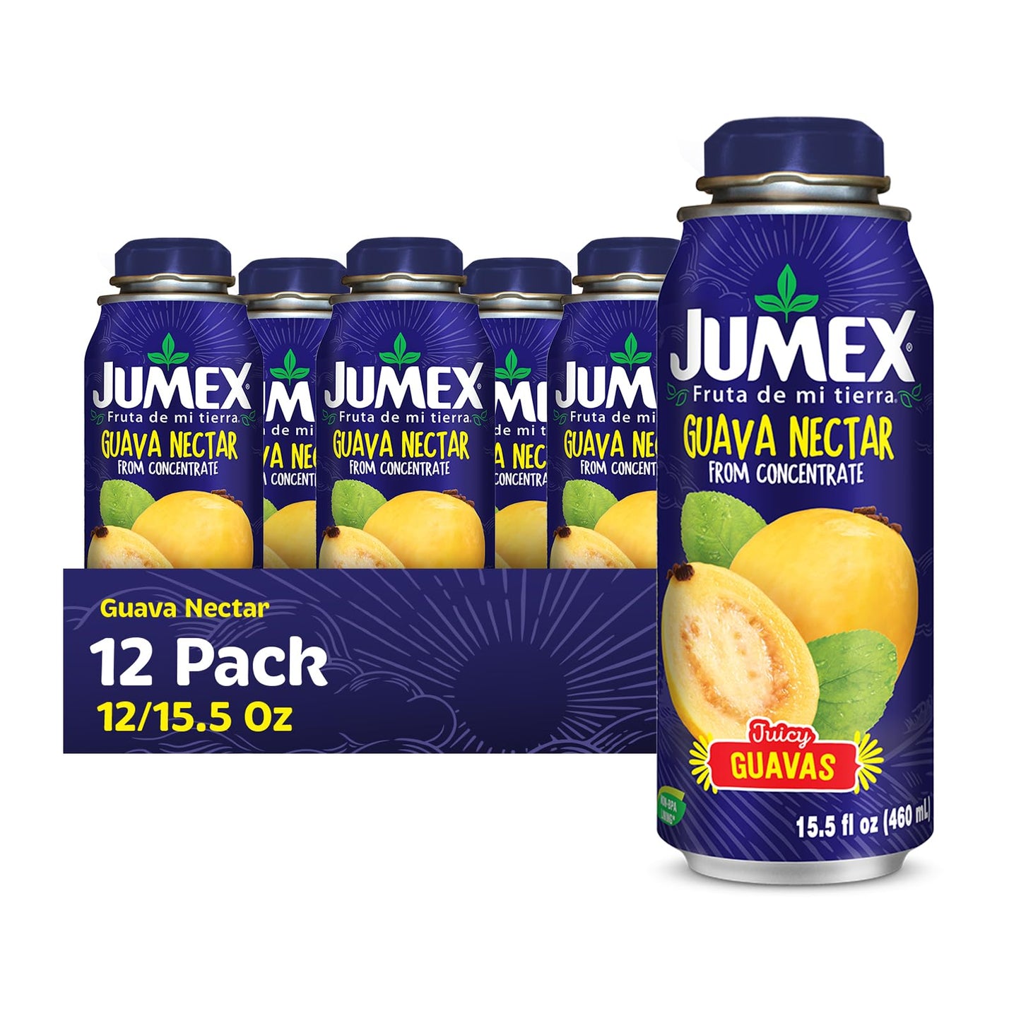 Jumex Guava Nectar - Insulated BPA-Free Aluminum Can, 16 Fl Oz (Pack of 12)