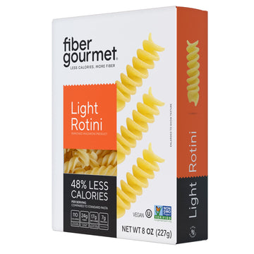 Fiber Gourmet Light Rotini Pasta – Low Carb, High Fiber, Low Calorie, Non-Gmo, Healthy, Made In Italy – Kosher Certified Rotini Pasta – 8 Oz Box – Pack Of 6