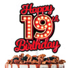 Happy 19th Birthday Cake Topper Fluorescent Flashing Night Out Hen Movie Nightclub Theme Decor Supplies Woman Man Happy Birthday