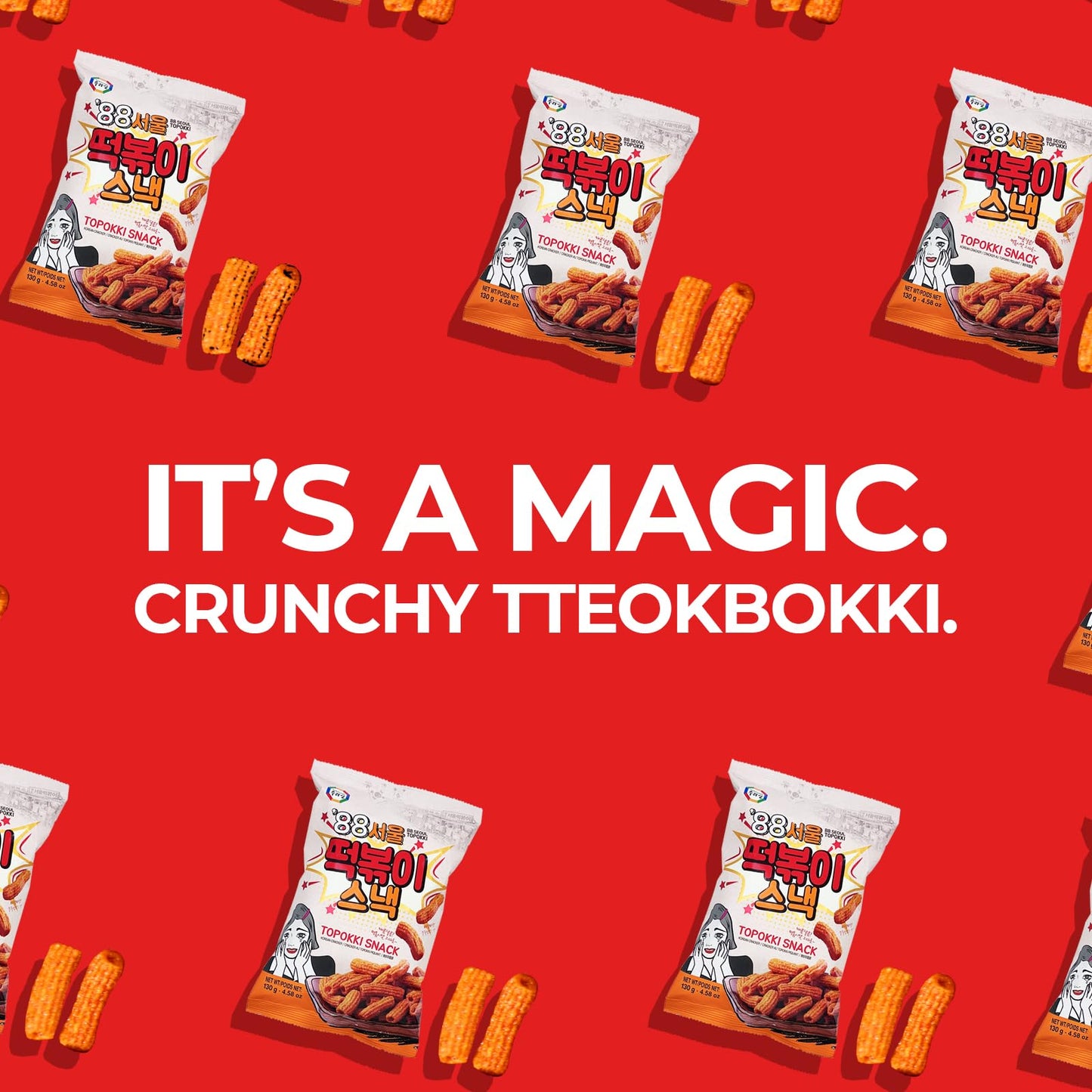 Surasang Tteokbokki Flavored Crispy Chips, Korean Sweet And Spicy Snack, 4.58 Oz