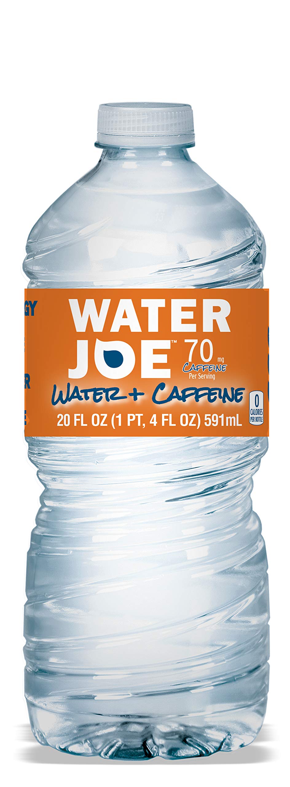 Water Joe Caffeinated Water - Sugar Free, 12 Pack of 20 Oz Bottles with 70mg Caffeine, Clear