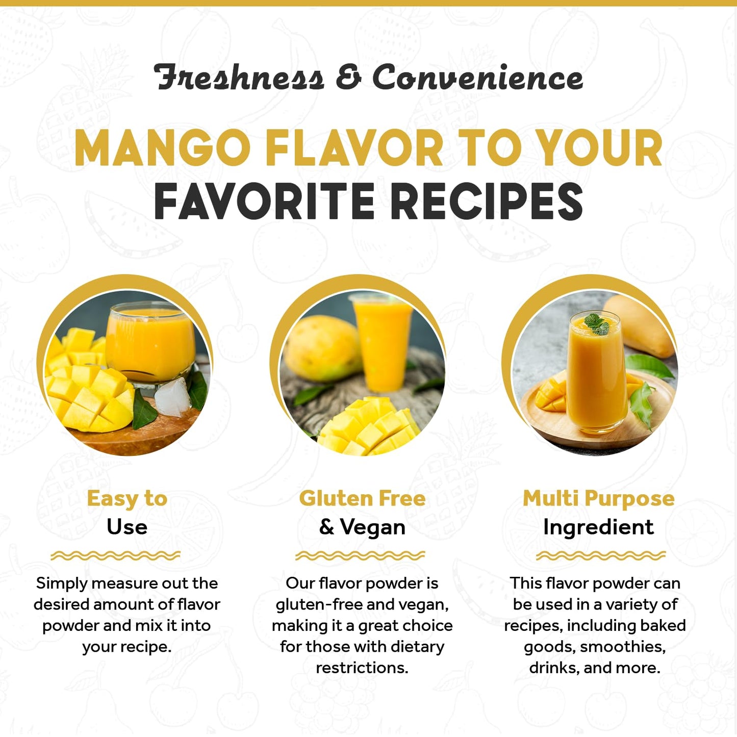 Fanale Premium Mango Bubble Tea Flavoring Powder | Perfect For Baking, Smoothies, Desserts And Drinks | Instant Flavoring Powder
