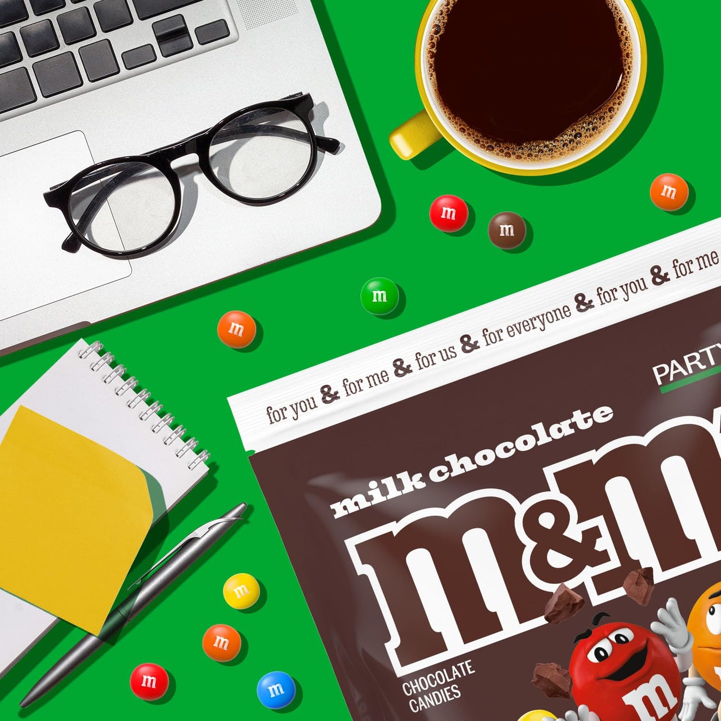 M&M S Milk Chocolate Candy, Party Size, 38 oz Bag (Pack of 2)