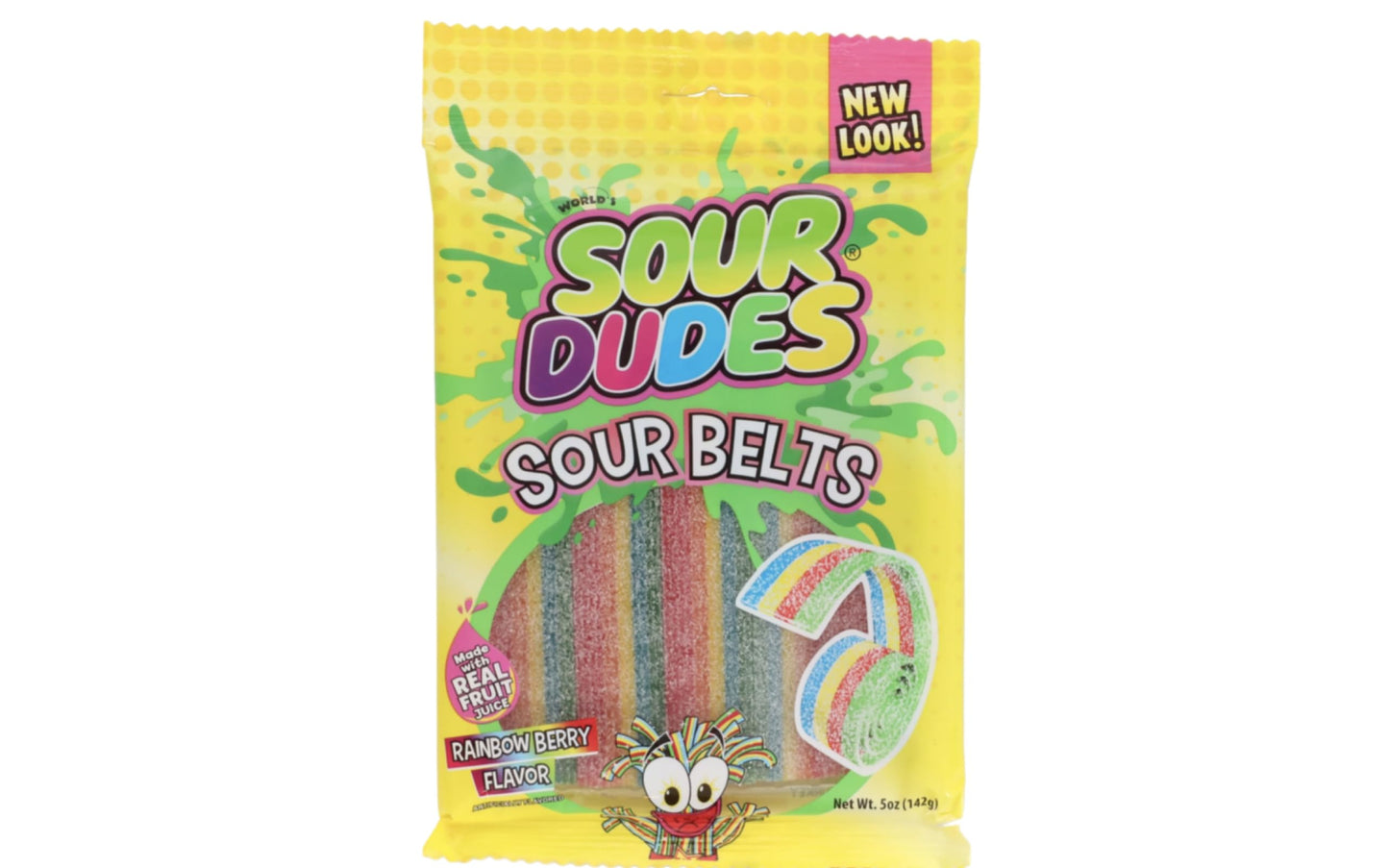 Licorice Bite Size Candy Real Fruit Juice Flavored Fat Free Rips Candies (4Oz) And Sour Dudes | Strawberry, Raspberry,Cherry, Wi