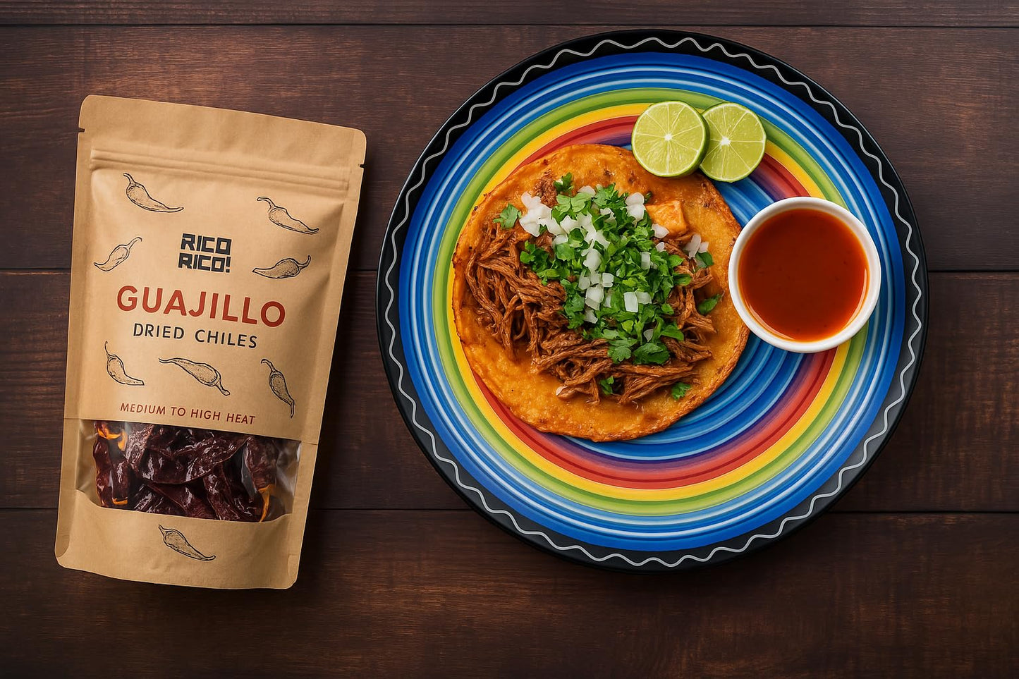 RICO RICO Dried Guajillo Chile Peppers - Mild to Medium Heat, 16 oz Resealable Bag
