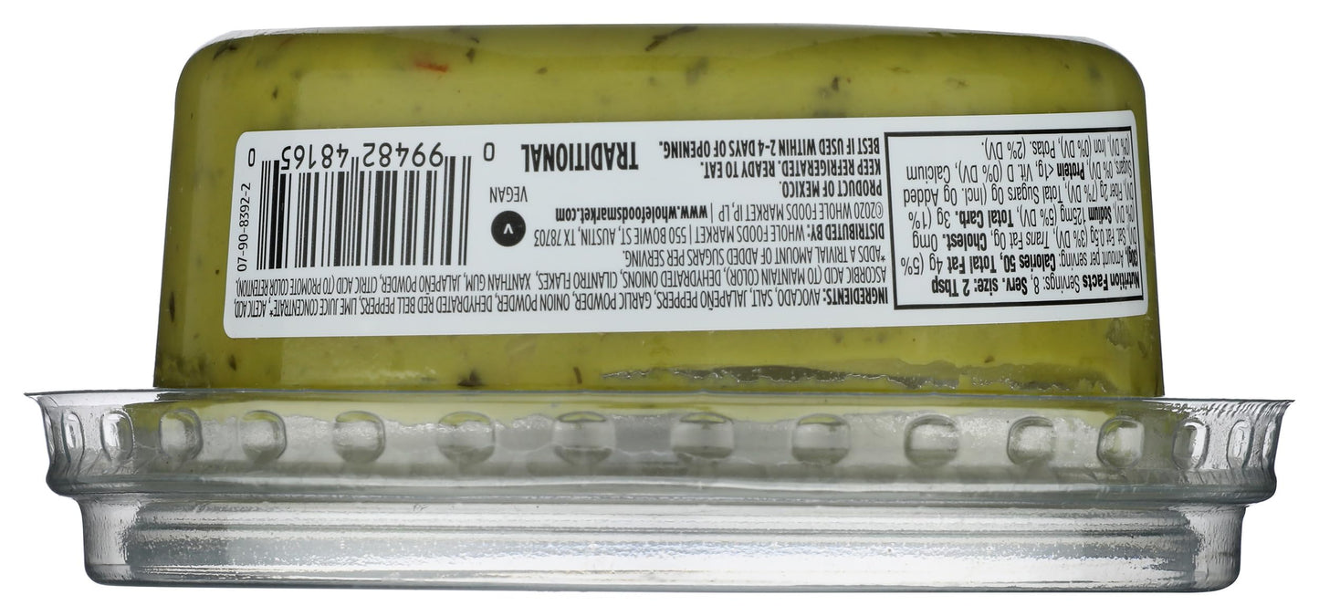 Whole Foods Market Guacamole, Traditional, 8 Oz