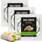 Soeos Rice Paper, White Rice Paper Wrappers, 3 Pack, 102 Sheets-Fresh Spring Roll Wrappers & Dumplings, Non-GMO, Gluten-Free, Lo
