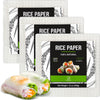 Soeos Rice Paper, White Rice Paper Wrappers, 3 Pack, 102 Sheets-Fresh Spring Roll Wrappers & Dumplings, Non-GMO, Gluten-Free, Lo