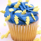NCS Yellow Lightening Bolts Edible Candy Sprinkles, 8 ounces - Great for Cupcakes, Cookies, Cakes, Cakes Pops, Donuts