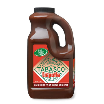 TABASCO Chipotle Pepper Sauce, Medium Hot, Smoky & Smooth, 64 Fl Oz, Bulk Plastic Jug