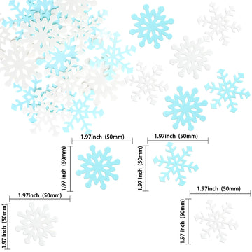 Gyufise 60Pcs Edible Snowflakes Cupcake Toppers - Snowflake Cake Decorations Wafer Paper Sprinkles For Christmas Winter Holiday