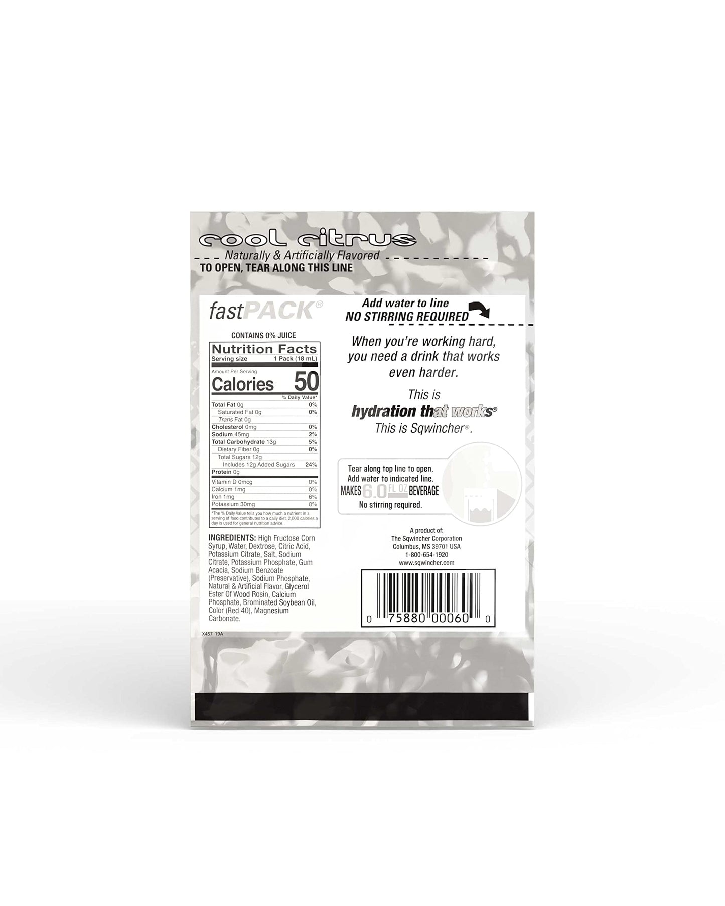 Sqwincher Fast Pack Liquid Concentrate | Cool Citrus Flavored | Low Calorie | Low Sodium | Electrolyte Replenishment Hydration D