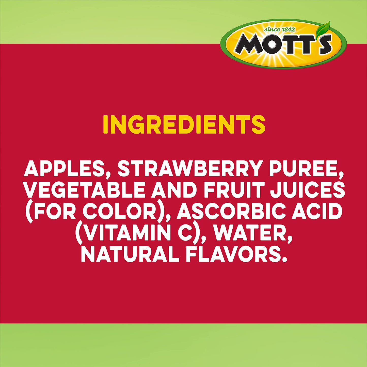 Mott'S No Sugar Added Strawberry Applesauce, 3.9 Oz Cups, 72 Count (12 Packs Of 6), Good Source Of Vitamin C, No Artificial Flav