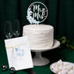 Mr & Mrs Cake Topper Greeny Wedding Cake Topper In Wood, Newly Wed Cake Toppers, Wedding Cake Toppers Bride And Groom, Toile De Jouy Decorations, Something Blues Gifts (Toile De Jouy)