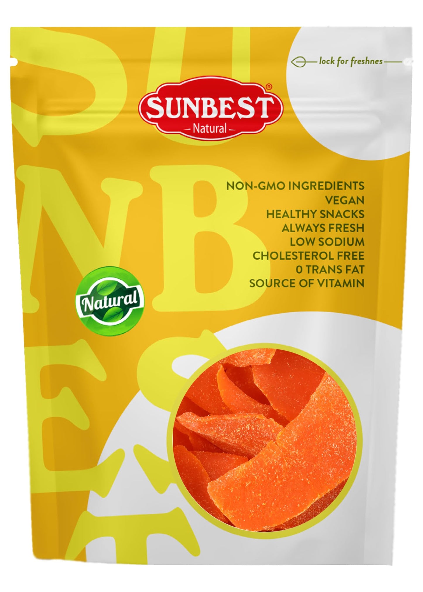 Sunbest Natural Dried Mango Slices 80 oz (5 lbs) 1 Pack - Tropical & Juicy Cut Fruit Treat - Vegan, Kosher Certified, Non-GMO - 