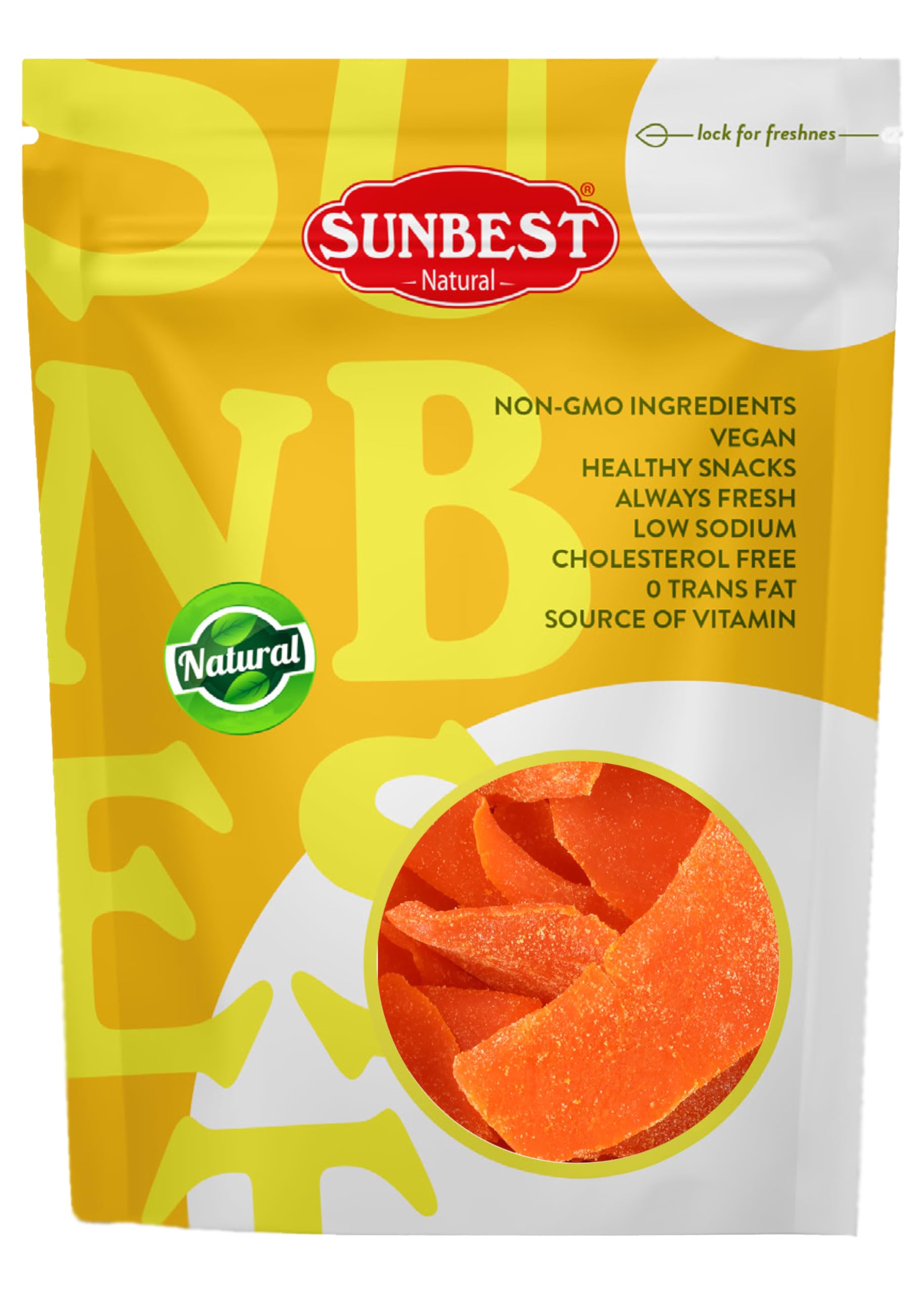 Sunbest Natural Dried Mango Slices 80 oz (5 lbs) 1 Pack - Tropical & Juicy Cut Fruit Treat - Vegan, Kosher Certified, Non-GMO - 