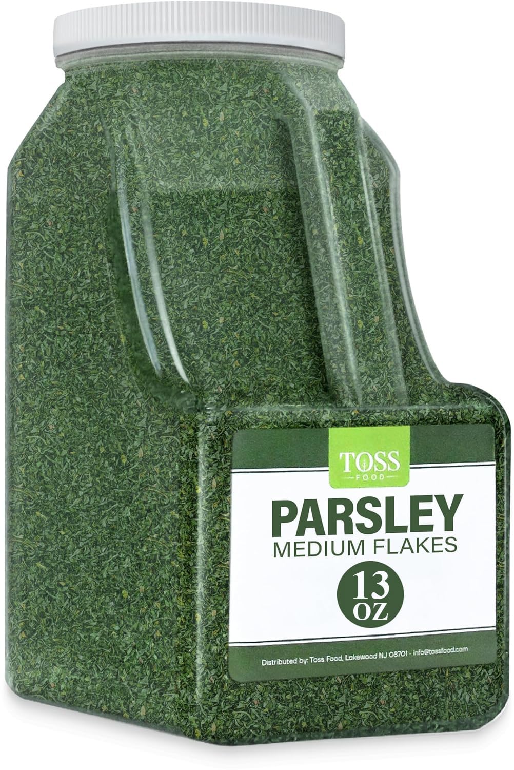 Toss European Dried Parsley Flakes Bulk 13 OZ -Medium Cut Parsley Seasoning - Great Addition to Cooking,Soups, Salads and Baking
