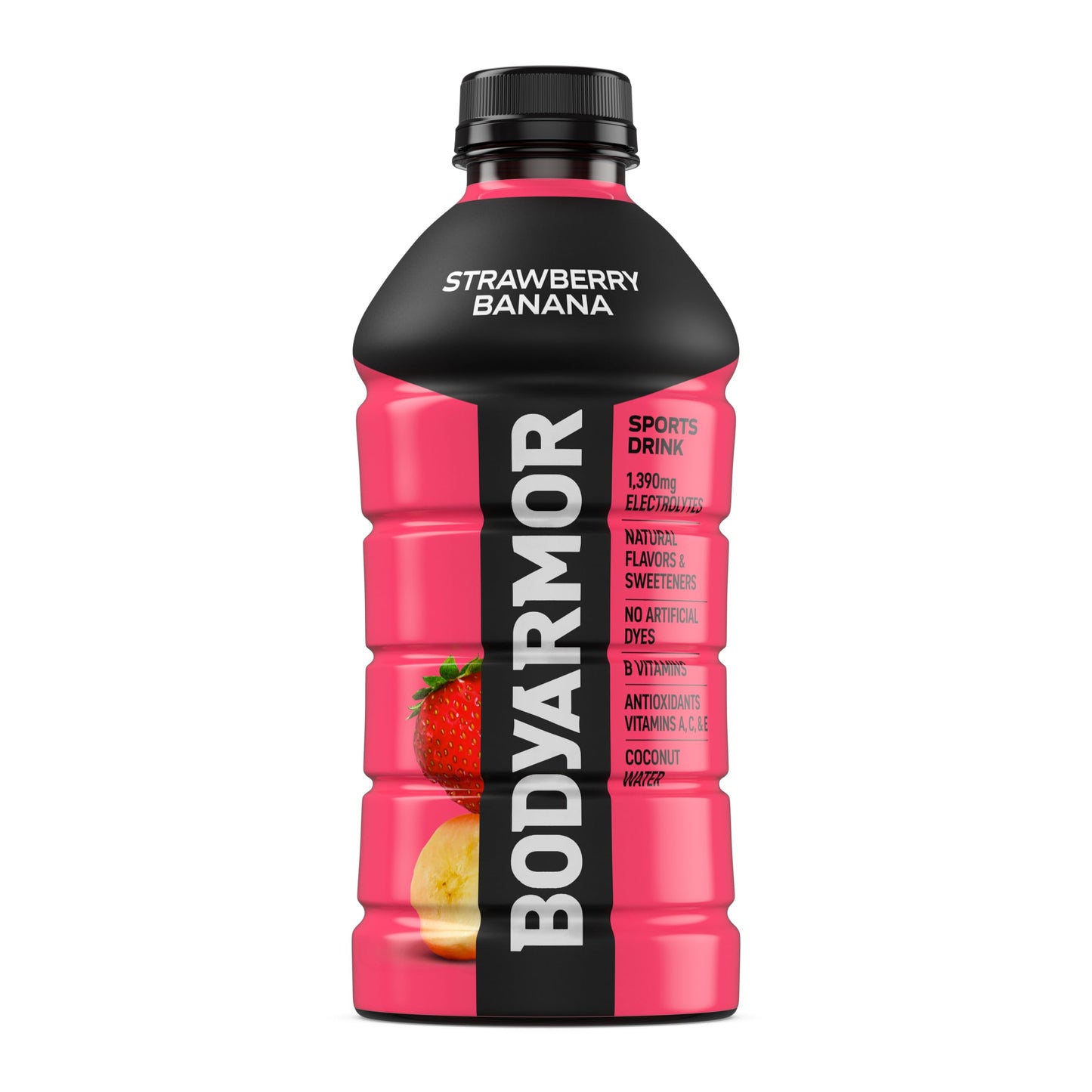 BODYprotective covering Sports Drink  Strawberry Banana  Electrolyte Drink Hydration  28 Fl Oz Bottles (15 Pack)  Flavored Coconut Water with B Vitamins & Antioxidants