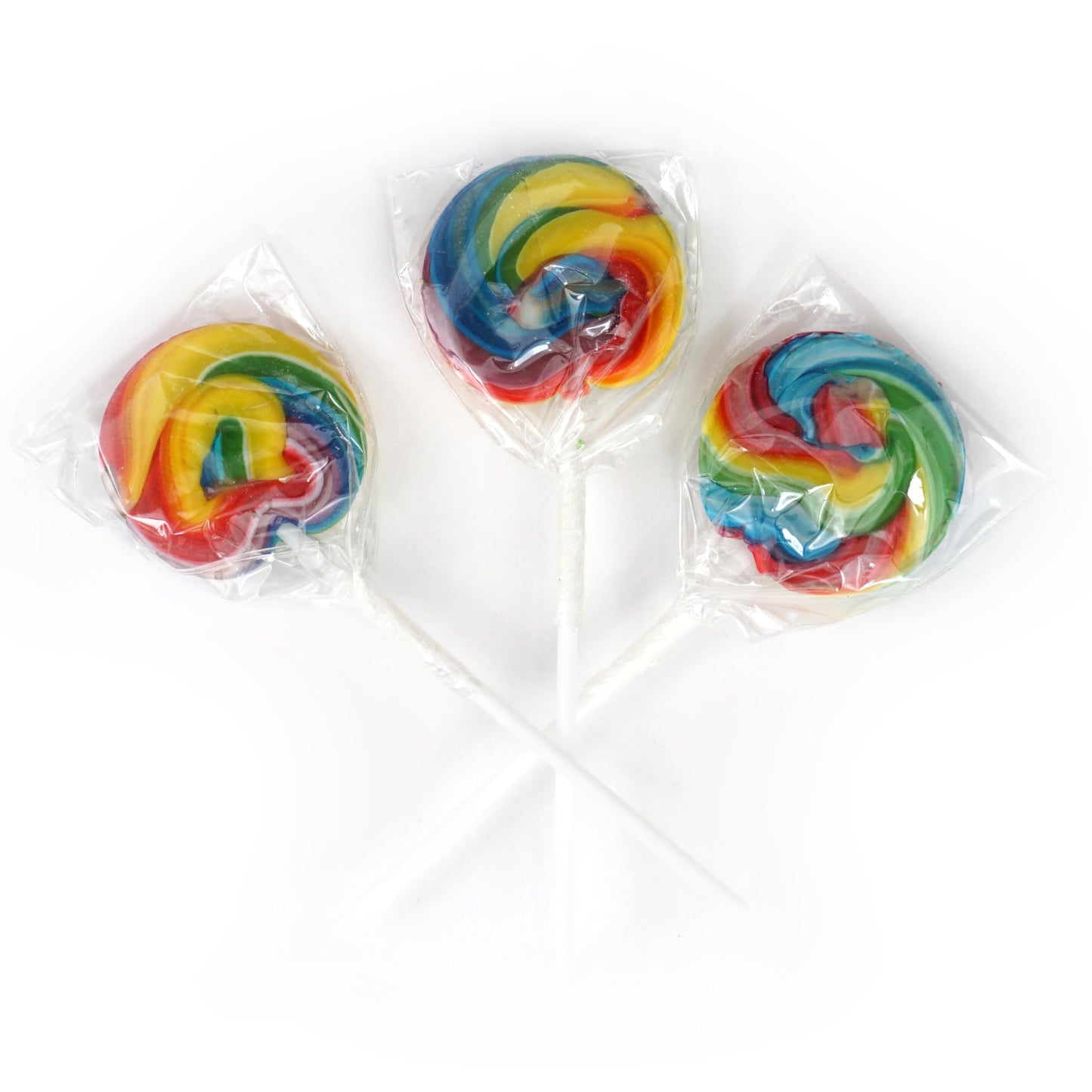 Rainbow Lollipops, 24 Pack, Swirl Lollipops, Individually Wrapped Lollipops, Carnival Lollipops Fruit Flavors, The Hampton Popco