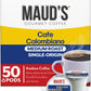 Maud's Columbian Coffee Pods, 50 ct, Single Origin, Medium Roast Coffee in Recyclable Single Serve Pods - 100% Arabica Coffee, C