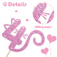 MINUET MINUTE Cat Four Cake Topper, Pink Glitter, Happy 4th Birthday Decoration for Baby Girl