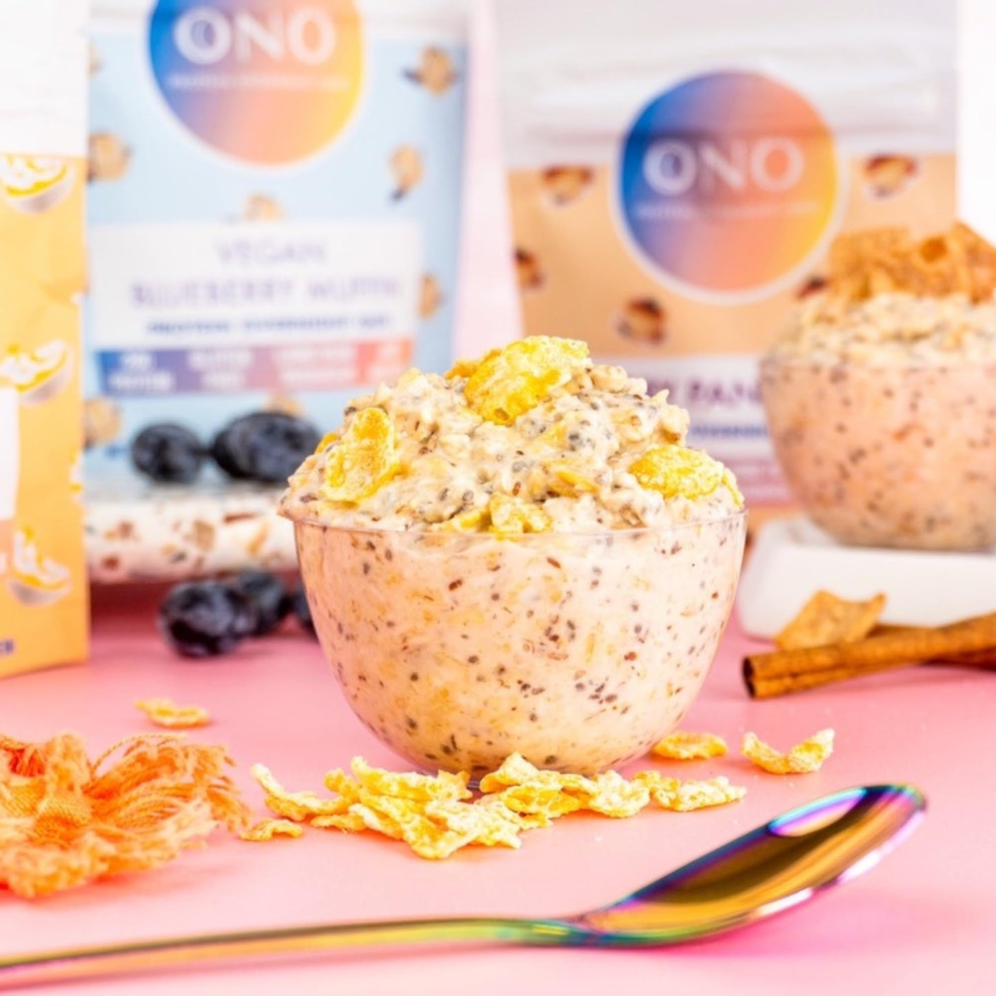 Ono Overnight Oats - Cereal Milk Protein Oatmeal (6 Pack)- 20G Whey Protein Powder, High Fiber, Low Sugar, Organic Gluten-Free O