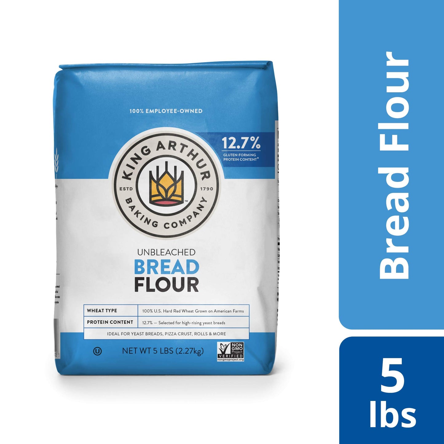 King Arthur F King Arthur Flour Unbleached Bread Flour, 5 Pound (Packaging May Vary),, 5 Pound ()
