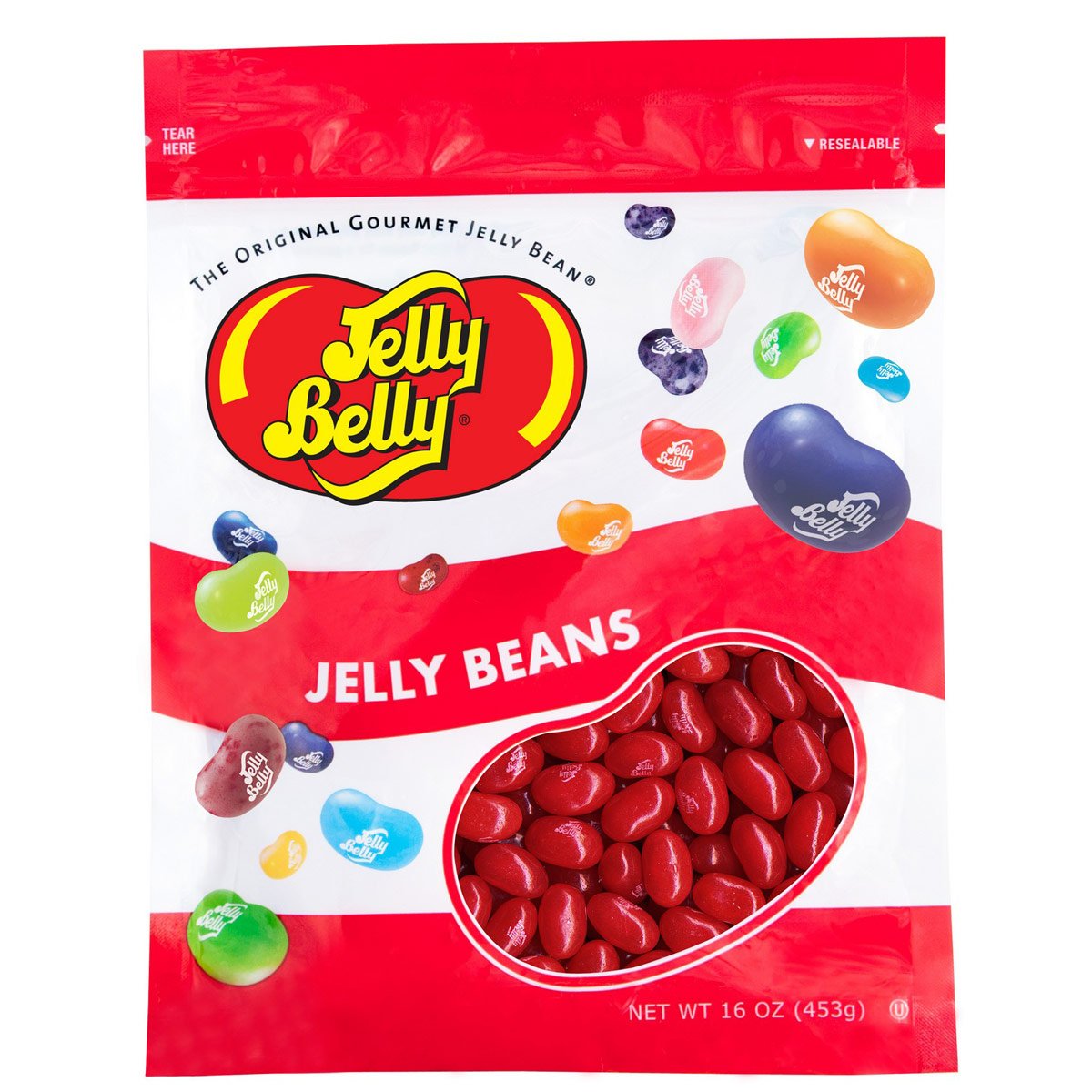 Jelly Belly Sour Cherry Jelly Beans - 1 Pound (16 Ounces) Resealable Bag - Genuine, Official, Straight From The Source