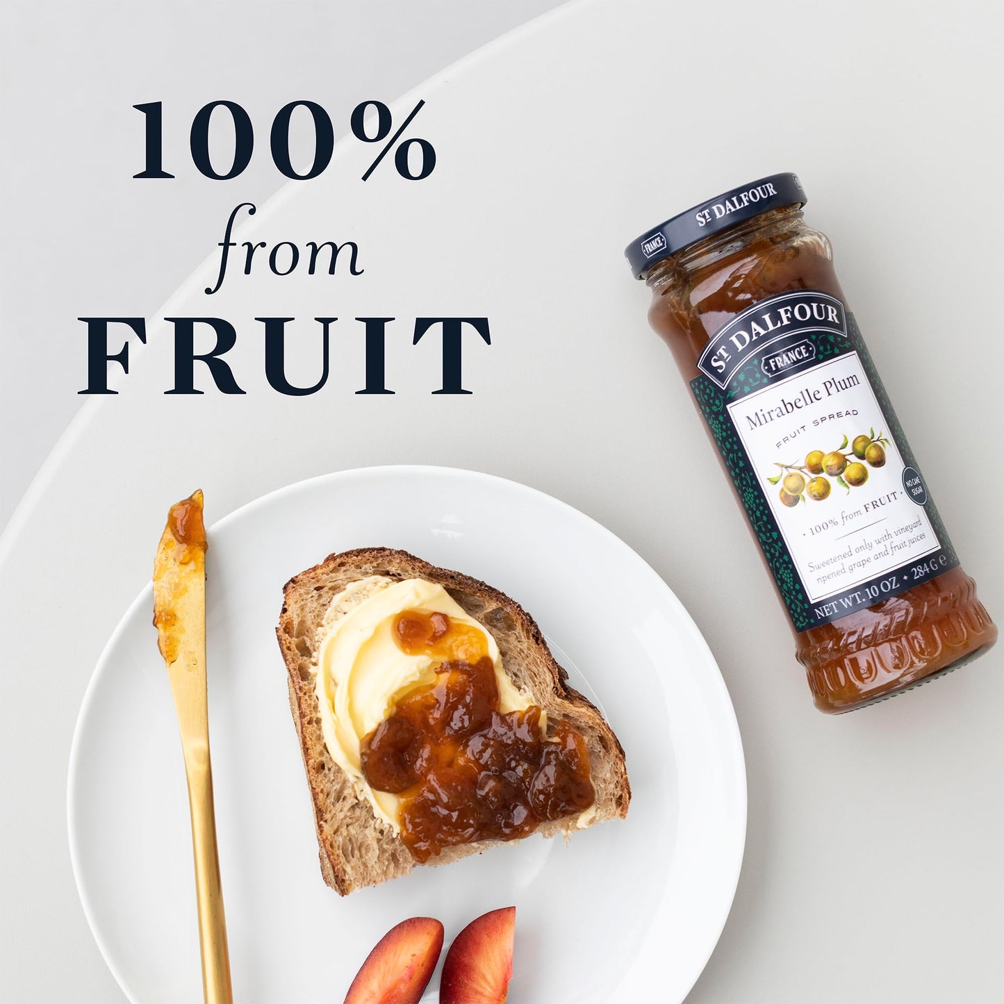 St. Dalfour Mirabelle Plum Fruit Spread - 10Oz - 100% From Fruit, No Artificial Ingredients, Non-Gmo, No Cane Sugars, All Natura