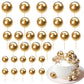 Rsstarxi Mini Balloon Cake Topper, 30 Pack Glitter Foam Balls, Gold, Ideal for Kids Birthday, Wedding, Baby Shower, Party Decorations